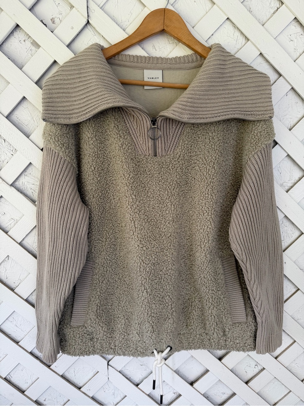 VARLEY Rogers Ribbed Teddy Pullover size M